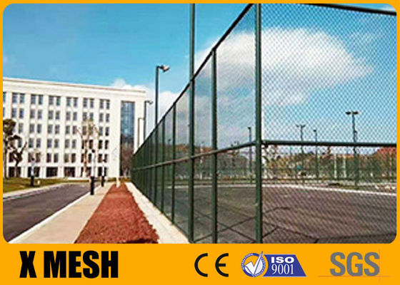 Pvc Met een laag bedekte Draad Mesh Diamond Cyclone Chain Link Fence 5.0m voor Basketbalhof