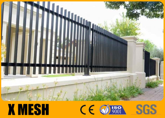 W 96“ H 72“ Decoratieve Metaalomheiningen voor itaire Basis 3 Spoor